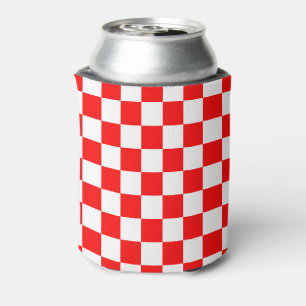 Enfriador De Latas Patrón croata moderno de color rojo y blanco cont