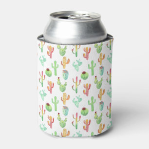 Enfriador De Latas Patrón de acuarela Cactus Pastel