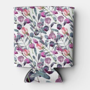 Enfriador De Latas Patrón de acuarela de las hierbas de campo