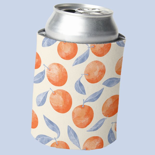 Enfriador De Latas Patrón de acuarela de Naranjas de cítricos (Fresh orange citrus watercolor pattern can cooler)
