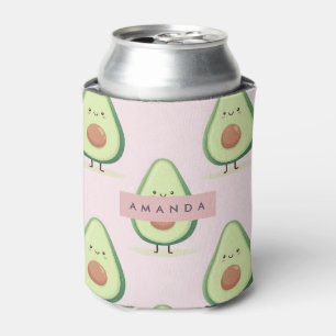 Enfriador De Latas Patrón de Aguacate Sonriente y Lindo Personalizado