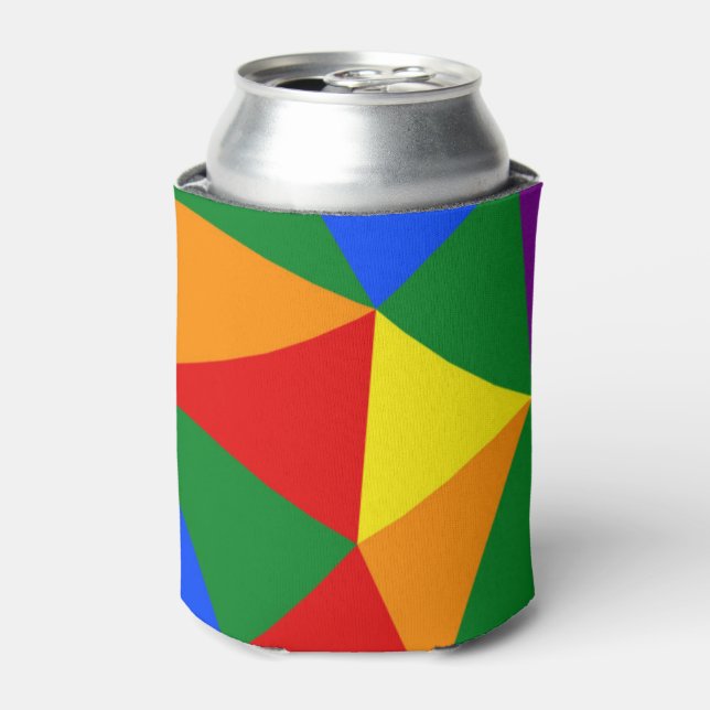 Enfriador De Latas Patrón de arco iris de polígono (Lata Anverso)