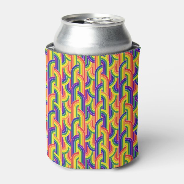 Enfriador De Latas Patrón de arco iris moderno (Lata Anverso)