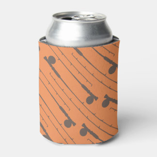 Enfriador De Latas Patrón de arcos de pesca de mosca marrón