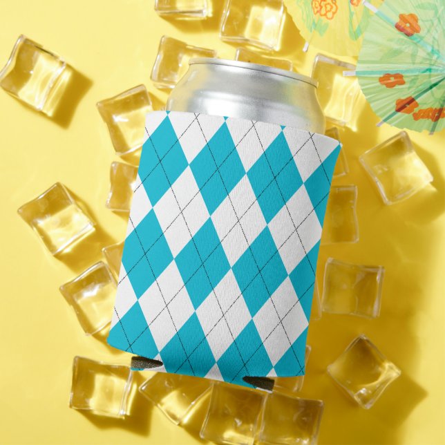 Enfriador De Latas Patrón de arquis azul y blanco turquesa (Verano in situ)