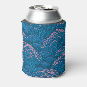 Enfriador De Latas Patrón de Arrecife de Coral Azul y Rosa