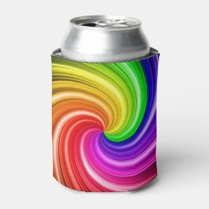 Enfriador De Latas Patrón de arte de barniz arco iris de color espir