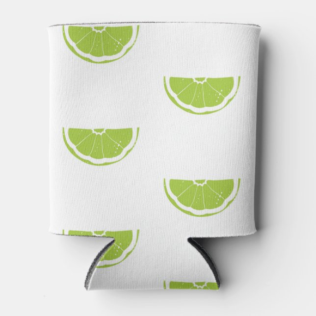 Enfriador De Latas Patrón de arte Lime Wedge (Anverso)