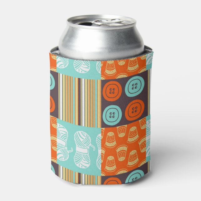 Enfriador De Latas Patrón de arte pop - costura (Lata Anverso)