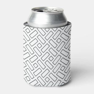 Enfriador De Latas Patrón de bloques lineales en blanco y negro - bla
