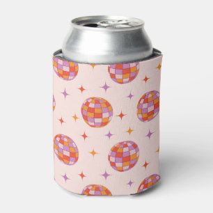 Enfriador De Latas Patrón de bolas de discoteca coloridas retro diver