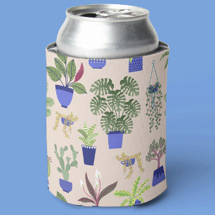 Enfriador De Latas Patrón de Cactus Dusty Rosa