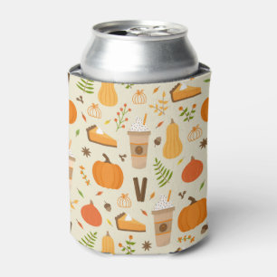 Enfriador De Latas Patrón de caída del Naranja divertido