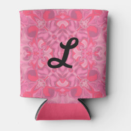 Enfriador De Latas Patrón de caleidoscopio rosa mediano #1