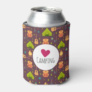 Enfriador De Latas Patrón de camping de amor de Guay al aire libre