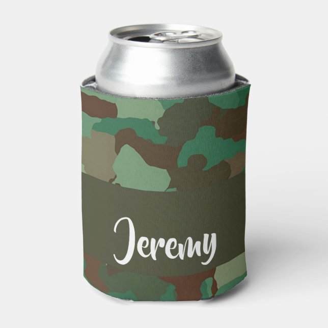 Enfriador De Latas Patrón de camuflaje de nombre personalizado (Lata Anverso)