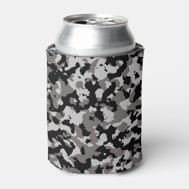 Enfriador De Latas Patrón de camuflaje gris militar (Lata Anverso)
