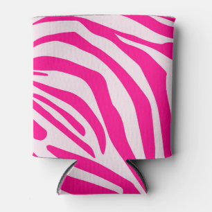 Enfriador De Latas Patrón de cebra rosa estampado