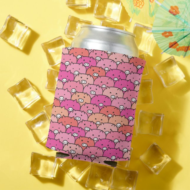 Enfriador De Latas Patrón de cerdo divertido (Verano in situ)