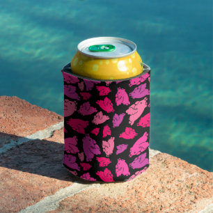 Enfriador De Latas Patrón de cerdo rosado