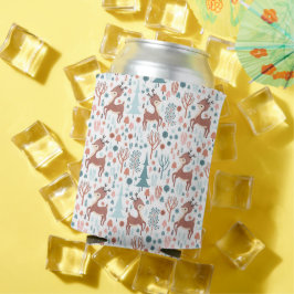 Enfriador De Latas Patrón de ciervo caprichoso y festivo