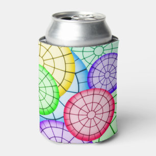 Enfriador De Latas Patrón de círculos abstractos de colores brillante
