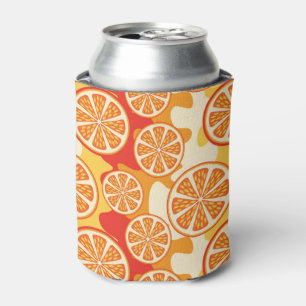 Enfriador De Latas Patrón de cítricos Naranja retro