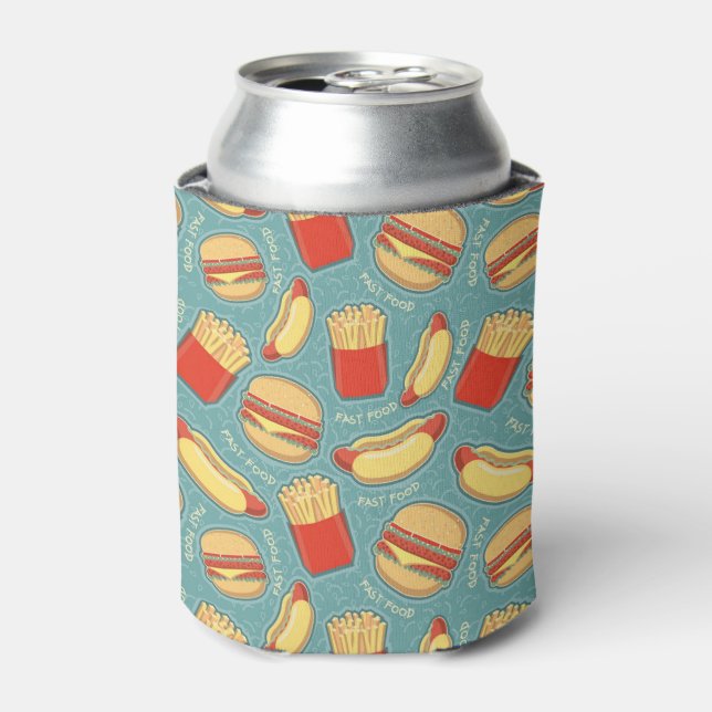 Enfriador De Latas Patrón de comida rápida 3 (Lata Anverso)