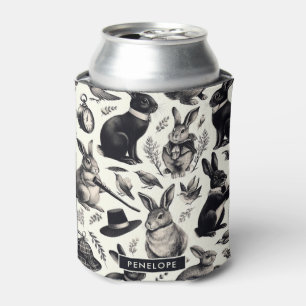 Enfriador De Latas Patrón de conejo de cosecha