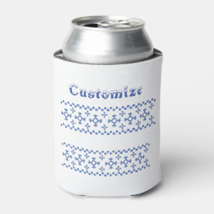 Enfriador De Latas Patrón de copos de nieve azules, Thunder_Cove