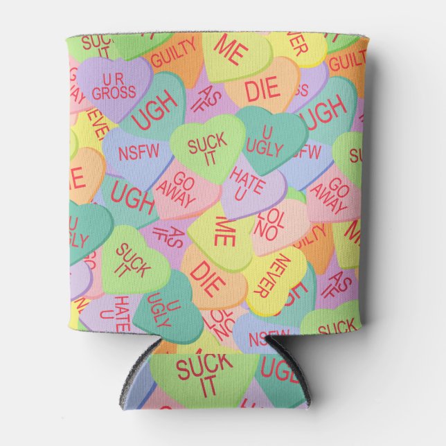 Enfriador De Latas Patrón de Corazones de Vela - SFW (Anverso)