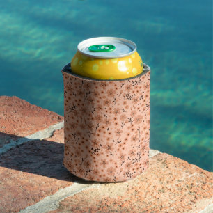 Enfriador De Latas Patrón de crema marrón rosa lindo