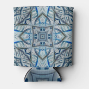 Enfriador De Latas Patrón de cristal azul invernal