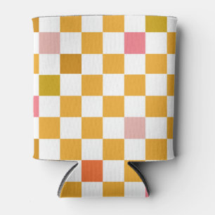 Enfriador De Latas Patrón de cuadros amarillos modernos