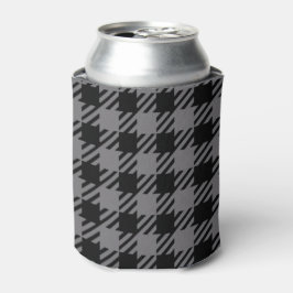 Enfriador De Latas Patrón de cuadros negro y gris