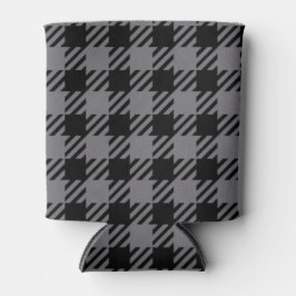 Enfriador De Latas Patrón de cuadros negro y gris