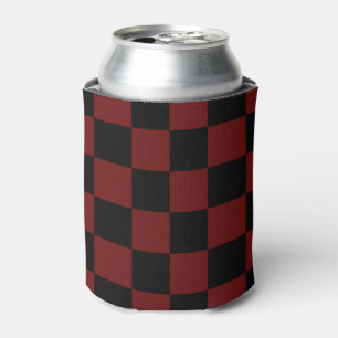 Enfriador De Latas Patrón de cuadros rojos y negros de arándano