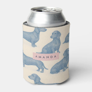 Enfriador De Latas Patrón de Dachshund Encantador y Elegante Personal