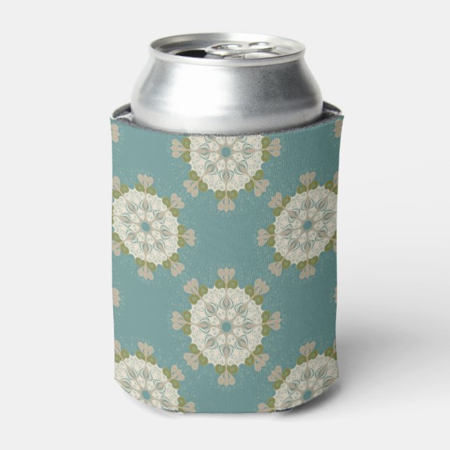 Enfriador De Latas Patrón de Damasco con elementos abstractos (Lata Anverso)
