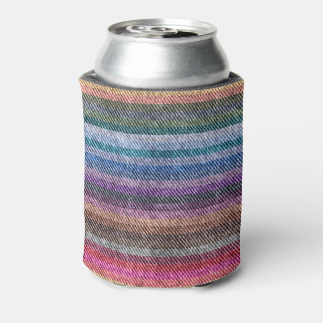 Enfriador De Latas Patrón de Denim de Arcoiris (Reverso de la lata)