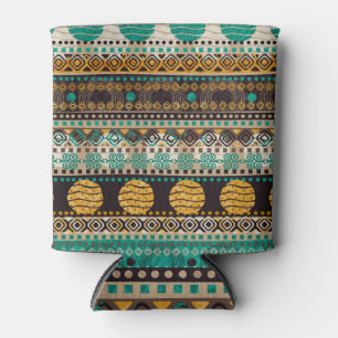 Enfriador De Latas Patrón de diseño textil tribal sin foco