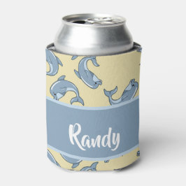 Enfriador De Latas Patrón de dolpins azules