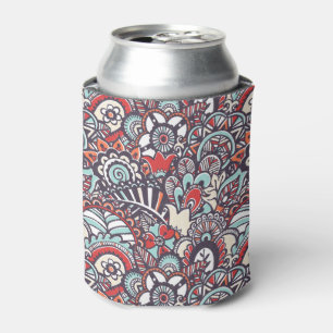 Enfriador De Latas Patrón de Doodle Paisley Floral
