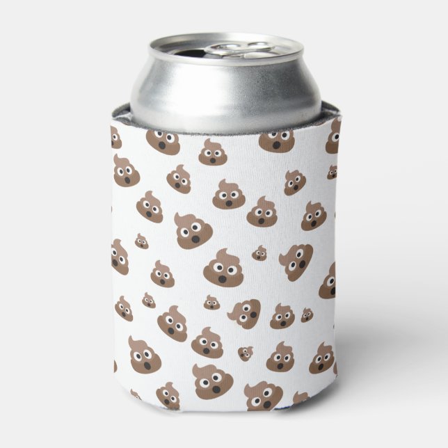 Enfriador De Latas Patrón de Emoji de popa de corte (Lata Anverso)