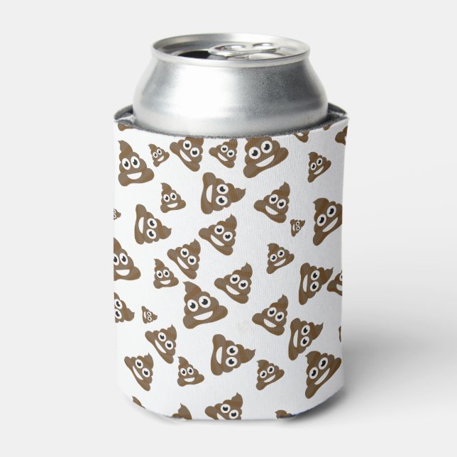 Enfriador De Latas Patrón de Emoji divertida de poop (Lata Anverso)