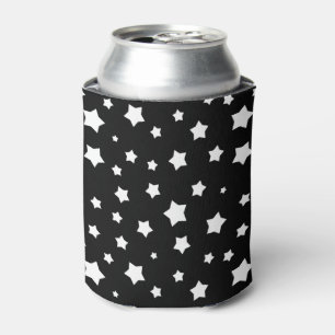Enfriador De Latas Patrón de estrellas negras y blancas