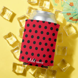 Enfriador De Latas Patrón de fiesta de puntos de pinchazo rojo