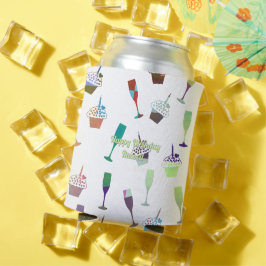 Enfriador De Latas Patrón de fiesta de silueta Cumpleaños de cualquie