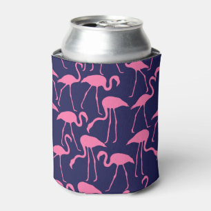 Enfriador De Latas Patrón de flamencos rosados y de la marina