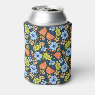 Enfriador De Latas Patrón de Flor Brillante Colorido Moderno y Bonito